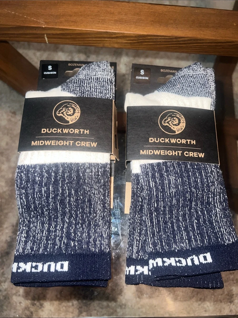 Worth Duckworth Midweight Crew Socks in Black and White - Pair
